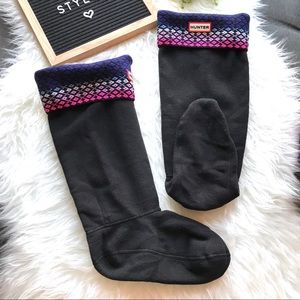 Hunter Accessories - HUNTER Black, Purple & Pink Tall Cuffed Boot Socks Hunter Accessories - HUNTER Black, Purple & Pink Tall Cuffed Boot Socks